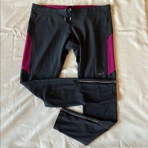 Nike Dri-FIT Black and Magenta Leggings